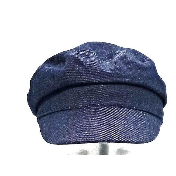 Nine West Fiddler Cap Newsboy Hat Strech Size Small/Medium Dark Blue Cabbie - Picture 8 of 8